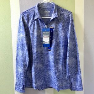 New Blue and White Kirkland Quarter Zip